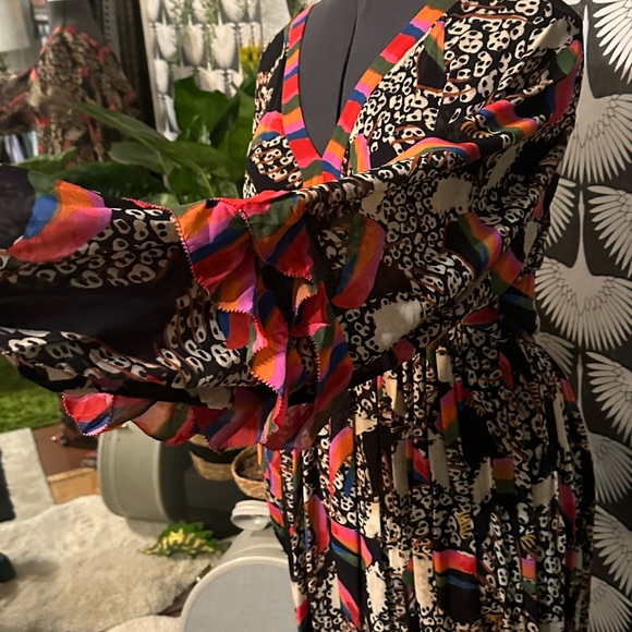 FARM RIO Leopard Toucans Dress - MAXI DRESS Size LG - Picture 7 of 14